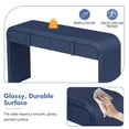 thumbnail image 4 of GZXS Curved Console Table with 2 Fluted Drawers, 55" Modern Entryway Table with Rounded Silhouette for Hallway, Living Room (Navy Blue), 4 of 9