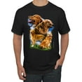 thumbnail image 1 of Wild Bobby, Golden Retriever Dog Portrait, Dog Lover, Men's Graphic Tees, Black, Small, 1 of 3