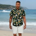 thumbnail image 4 of Sumtumn Hawaiian Shirt for Men Summer Short Sleeve Beach Shirt Black Golden Floral Tropical Shirts, 4 of 7
