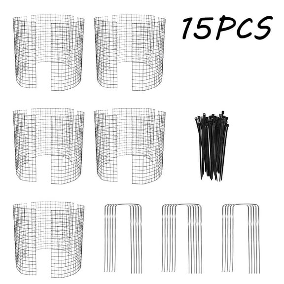 Darzheoy 15 Pcs Wire Plant Protectors Wire Plant Cages Metal Mesh Plant Cage with Ground Stakes and Nylon Ties Protect Plants, Garden, Shrubs and Vegetables from Animals
