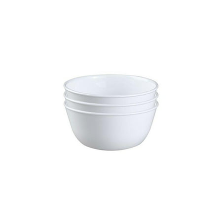 corelle coordinates corelle livingware super soup/cereal bowl, 28 oz, winter frost white, set of
