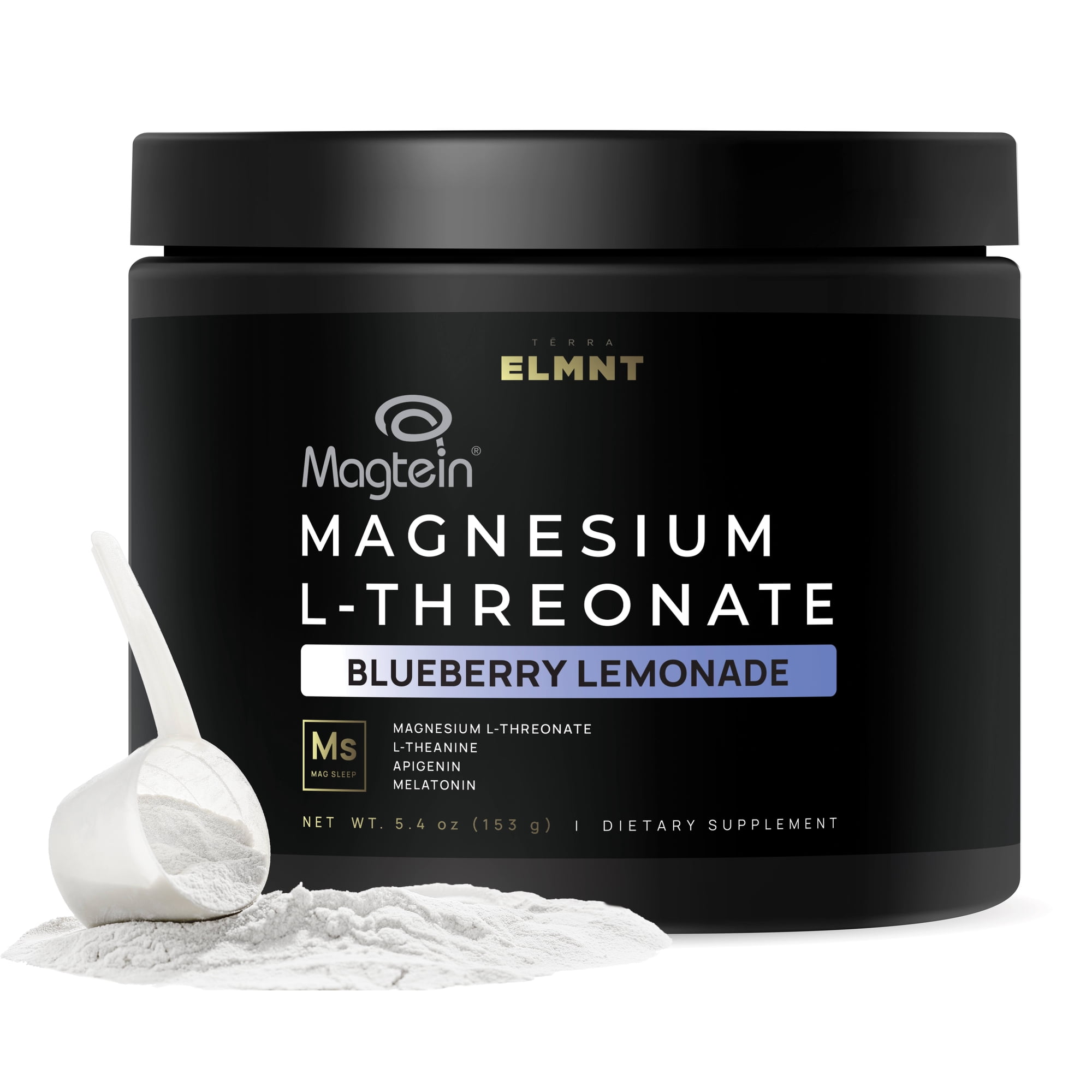 Magnesium L-Threonate Triple Sleep Drink w. Apigenin, Theanine, Melatonin - 5X Strength Magnesium for Sleep Magtein Magnesium Threonate Supplement Powder Natural Sleep Aid Adults, Cortisol Supplement