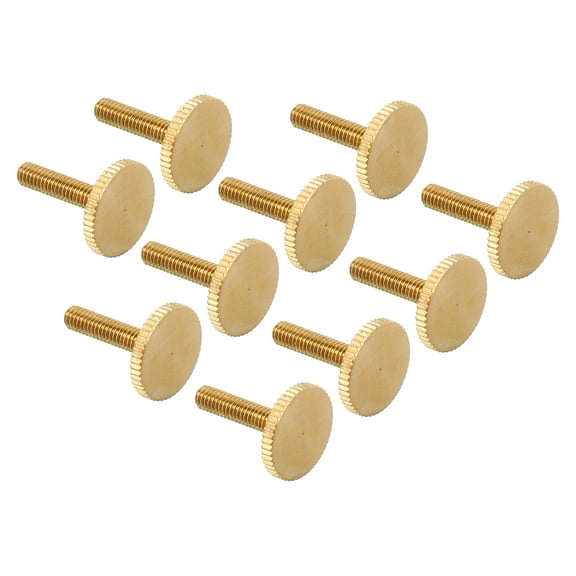 Uxcell M4x18mm Knurled Thumb Screws Flat Brass Bolts Grip Fasteners for Retro Lamps Lights 10 Pack