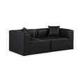 thumbnail image 3 of Meridian Furniture Cube Black Vegan Leather 2-Pc. Modular Sofa, 3 of 9