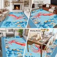 thumbnail image 6 of Summer Coastal Washable Living Room Rugs 5'x7', Ocean Red Squid Blue Starfish Nautical Coral Low Pile Throw Large Area Rugs Non-Slip Sturdy Edge Binding Carpet for Dining Room Bedside Kitchen, 6 of 9