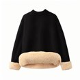thumbnail image 2 of Styesk Mens Shirts Man Solid Color Fleecing Loose Pullover Stand Collar Hoodie Fallow Wool Warm Blouse, 2 of 3