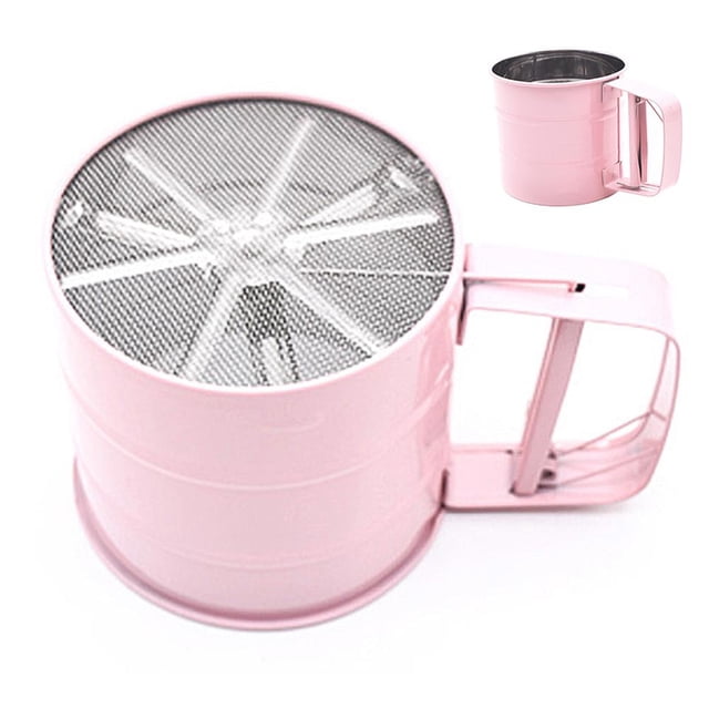 Kitchen Stainless Steel Flour Sifter Handheld Powder Flour Sieve Icing Sugar Manual Sieve Cup Home Baking Tools