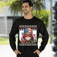 thumbnail image 3 of Christmas Sweatshirt, Patriotic Home of the Brave Gnome Sweatshirt, Military Support Holiday Sweatshirt, Unique Gnome Lover Gift for Women & Men, 3 of 5