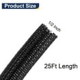 thumbnail image 2 of Uxcell 25 Ft - 1/2 in Expandable Braided Cable Sleeving, PET Split Sleeving Cable Management, Black, 2 of 6