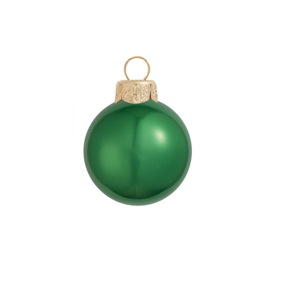 40ct Pearl Green Xmas Glass Ball Christmas Ornaments 1.25" (30mm)