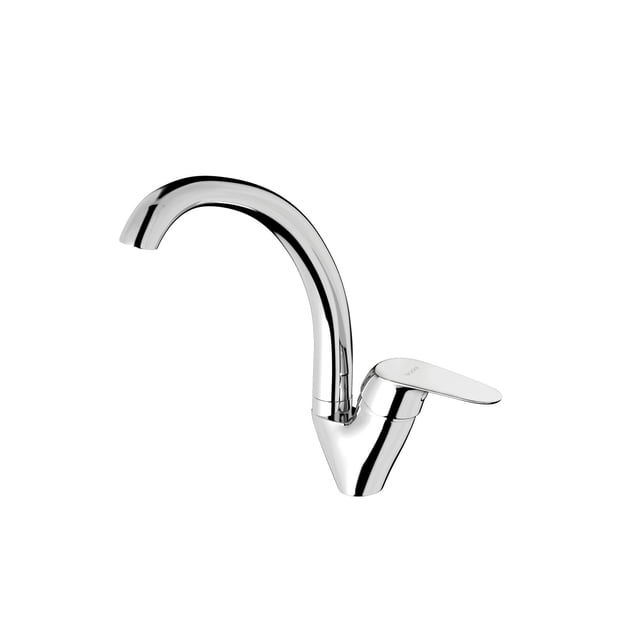 Llave Mezcladora Monocomando Brucke Kapell para Fregadero Gris Cromado