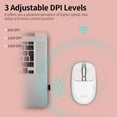 thumbnail image 3 of TFixol Souris Sans Fil avec Récepteur 2.4G pour Ordinateur Portable Souris Ergonomique Mode Sommeil Automatique Plug N Play 3 Niveaux DPI Réglables, Blanc, 3 of 3