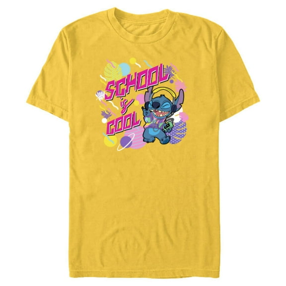 Disney Stitch School is Cool - Short Sleeve Blended T-Shirt for Adults - Customized-Yellow