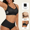 thumbnail image 5 of QYLUX Seamless Bras for Women No Underwire Scalloped Push Up Bras Soft Wireless Comfort Bralettes Full Coverage Black XL, 5 of 7