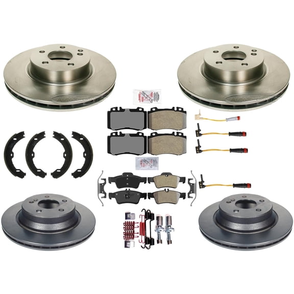 F&R Disc Brake Rotors & Pads for Mercedes Benz E500 2003-2006 Rear Wheel Drive