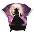 thumbnail image 5 of VKOYWKM Womens Fall Halloween Tees Short Sleeve Witch Graphic Tees Casual Round Neck Loose Fit Party T-Shirts Spooky Print Tshirts, 5 of 5