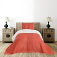 thumbnail image 4 of Ambesonne Coral Quilted Bedspread Set 2 Pcs, Vintage Wood Board Barn, Twin Size, Dark Coral, 4 of 5