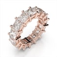 thumbnail image 2 of 3.20 Ct Stunning Princess Cut Natural Moissanite Bands for Women Solid 18K Rose Gold, 2 of 5