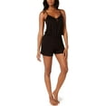 thumbnail image 1 of Alfani Imprimé à Lacets Tricot Pyjama Romper Classique Noir Taille XXX-Large, 1 of 4