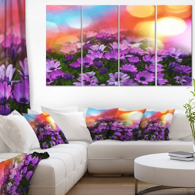 Beautiful Little Purple Flowers - Floral Canvas Art Print