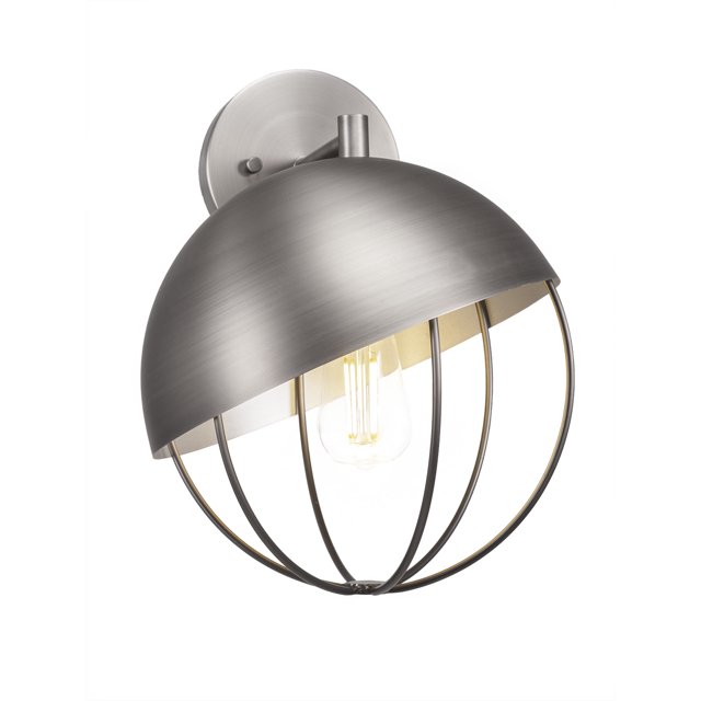 Aplique de pared Neo 1 Light en acabado de níquel cepillado con bombilla LED antigua ámbar