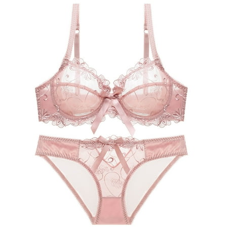 Sentmoon Lingerie for Women Women s-thin Transparent Embroidered Breathable Sexy Lace Bra Bra Plus Size Bra Set Women s Lingerie  Sleep & Lounge Valentines Day Gifts for Her Deals of the Day Clearanc