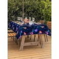 thumbnail image 2 of Outdoor Tablecloth with Umbrella Hole and Zipper, Jellyfish Rectangle Table Cloth 60x120 Inch Waterproof Tablecloth, Blue Urple Orange Ocean Starry Sky Coastal Picnic Table Cover for Patio Camping, 2 of 7