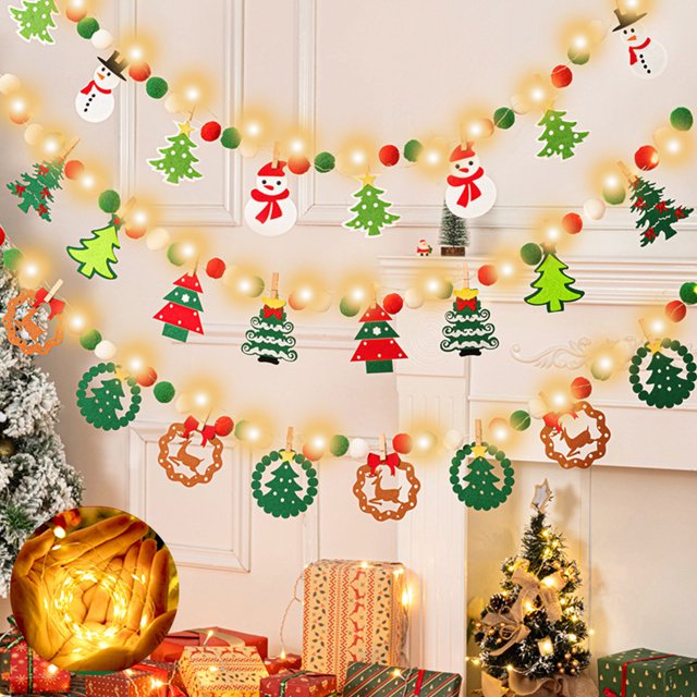 Decoraciones Navideñas onlyliua Banderas Luminosas Colgantes