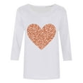 thumbnail image 4 of Valentine Shirt Women's 3/4 Length Sleeve Tops Plus Size V Neck T Shirts for Women Loose Fit White T Shirts for Women s, 4 of 4