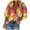Yellow, variant on Ichuanyi Womens Tops, Fashion Women's Loose Tie-dye Print V-Neck Long Sleeve Buttons Shirt Blouse Tops