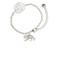 thumbnail image 2 of Delight Jewelry Silvertone Tiger Cub Silver-tone Flower Link Chain Bracelet, 6.75"+2" Extender, 2 of 4