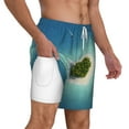 thumbnail image 2 of Kdxio Paradise Island Print Men'S Swim Trunks With Compression Liner 7 Inch Inseam Quick Dry Swim Shorts, 2 of 7
