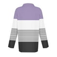 thumbnail image 5 of Ayolanni Scrub Tops Women Long Sleeve Striped Purple Collared Pullover Polos Womens T-Shirts 3x, 5 of 5