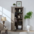 thumbnail image 2 of Gzxs 74.4" Farmhouse Kitchen Pantry Cabinet with Barn Door, Tall Storage Cabinet with Adjustable Shelves, Versatile Large Rustic Cabinet for Dining Room, Bathroom, Living Room, Laundry, Gray Wash, 2 of 8