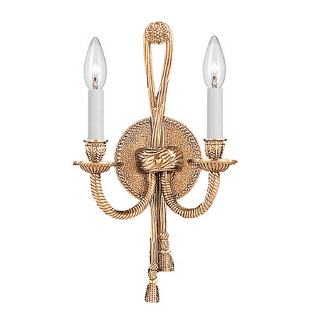 - Wall Sconces 2 Light With Olde Brass Cast Brass Candelabra 8 inch 120 Watts - World of Lighting