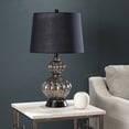 thumbnail image 2 of SEI Furniture Lyratta Sleek Glass Base Table Lamp in Black/Silver, 2 of 4