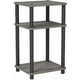 thumbnail image 4 of Mesa auxiliar Furinno Just de 3 niveles, tubo torneado, roble francés, gris/negro, 4 of 5