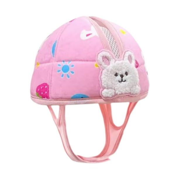 Casco infantil, gorro para bebé, relleno de esponja transpirable, antigolpes, gorro acolchado suave para caminar, gorro protector para niño de 1 año Conejo