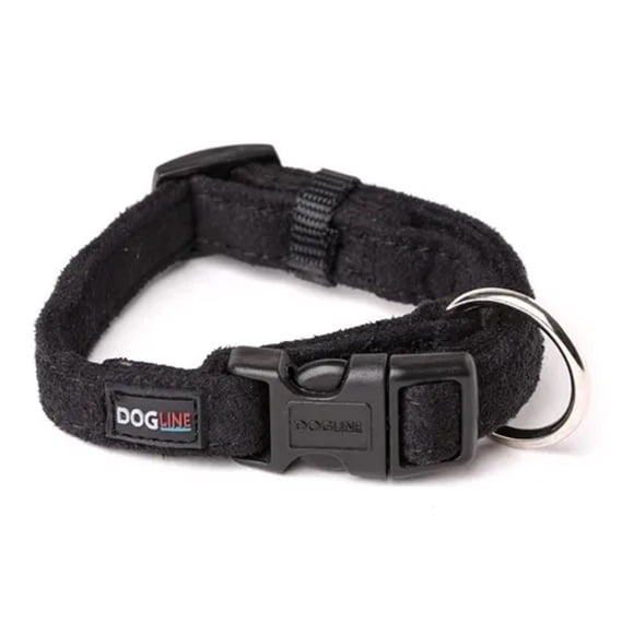 Collar Perro Microfibra Dogline Chico Negro