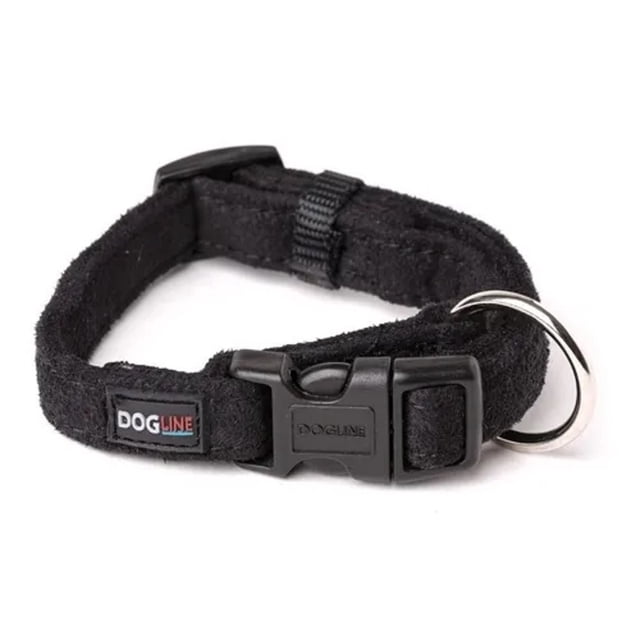 Collar Perro Microfibra Dogline Chico Negro