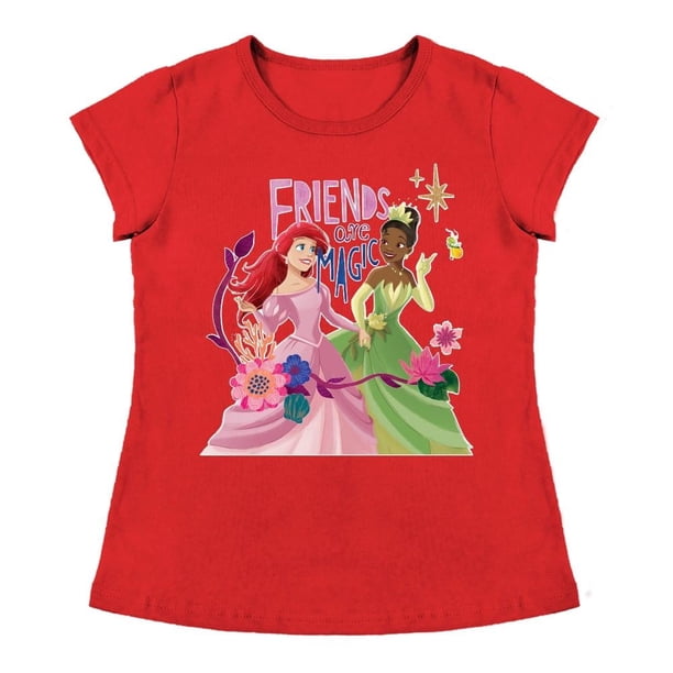 Playera Para Niña Disney Princesas Cuello Redondo Manga Corta Talla 10 Rojo