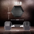 thumbnail image 3 of PRISP Rubber Encased Hex Dumbbell - Cast Iron Hand Weight for Home Gym, Exercise and Fitness with Rubber Grip; Sold Individually, 3 of 8