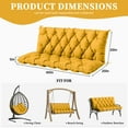 thumbnail image 5 of Snubbull Swing Replacement Cushion, Outside Bench Cushion with Backrest, 2-3 Seater Cushion with 6 Ties for Outdoor Furniture, 60 x 40 x 5 inches Porch SwingCushion Garden Bench, Yellow, 5 of 7