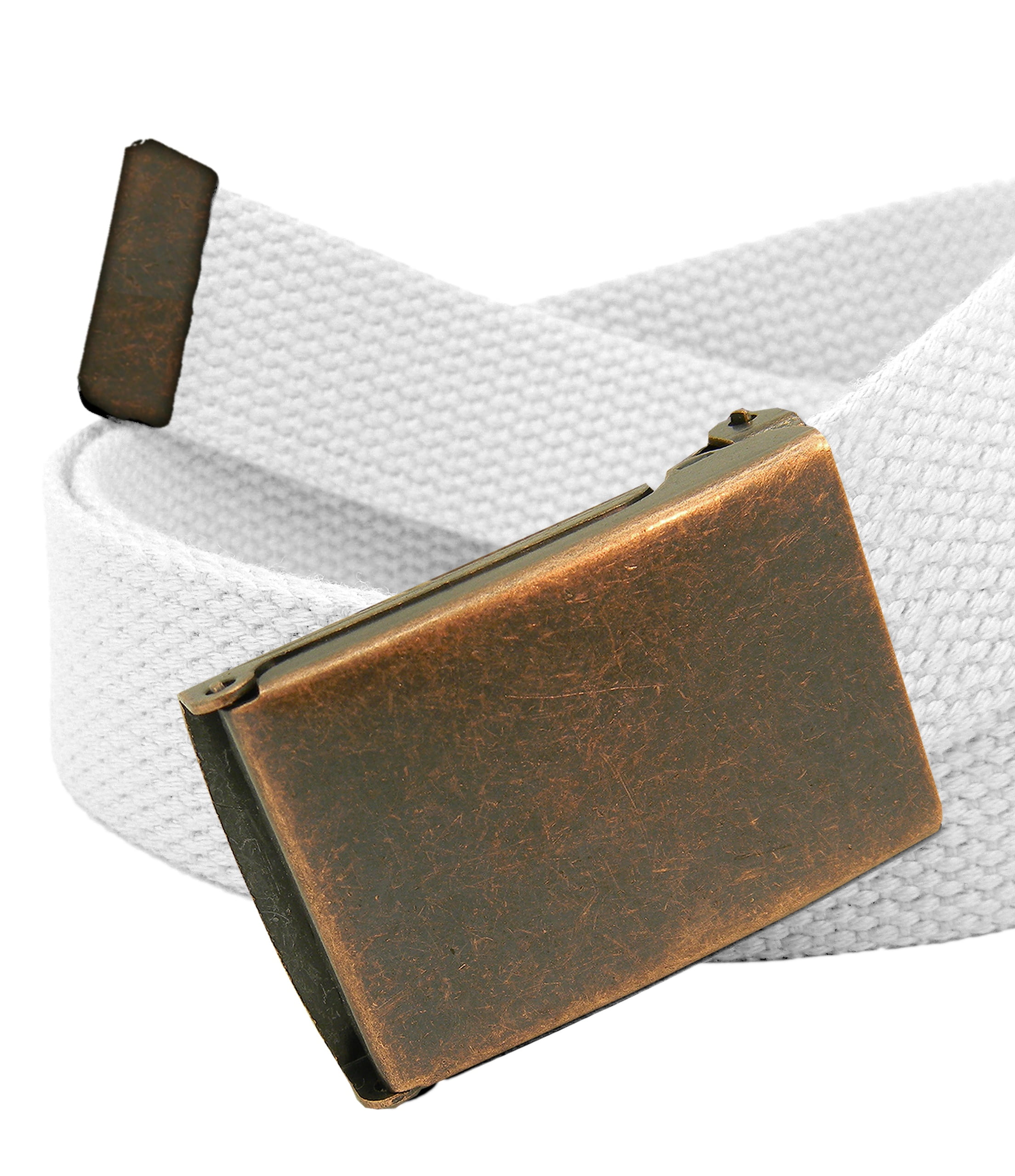 Build A Belt Men's Antique Copper Flip Top Belt Buckle with Canvas