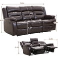 thumbnail image 4 of Recliner Sofa Set Reclining Couch Sofa for Living Room 3 Seater Home Theater Seating Manual Recliner Motion for Home Furniture, 4 of 7