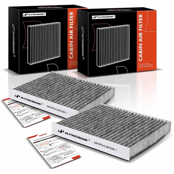 A-Premium 2-PC Cabin Air Filter with Activated Carbon Compatible with Kia Soul 2010 2011 2012 2013, Replace# 971332K000
