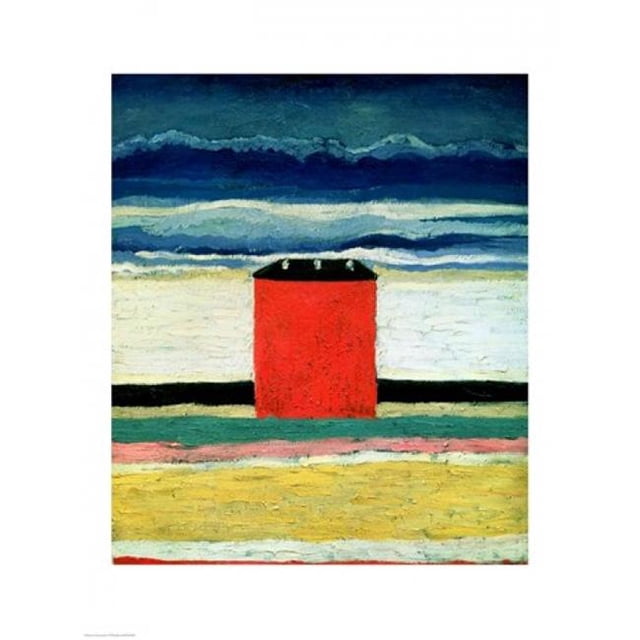 Affiche Rouge de la Maison 1932 de Kazimir Malevich - 18 x 24 Po.
