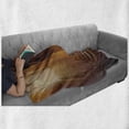 thumbnail image 6 of Fantasy Soft Flannel Fleece Throw Blanket, Sinister Dark Fiction with Heraldic Emblem on the Background Gothic Art, Cozy Plush for Indoor and Outdoor Use, 70" x 90", Orange Black, by Ambesonne, 6 of 6