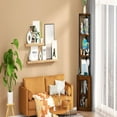 thumbnail image 2 of Corner Shelf with Doors, 65" Corner Cabinet & Wine Glass Rack, 6 Tier Bookshelf Display, Freestanding Corner Storage Stand for Kitchen, Living Room, Balcony[Unable to ship on weekends, please note], 2 of 8