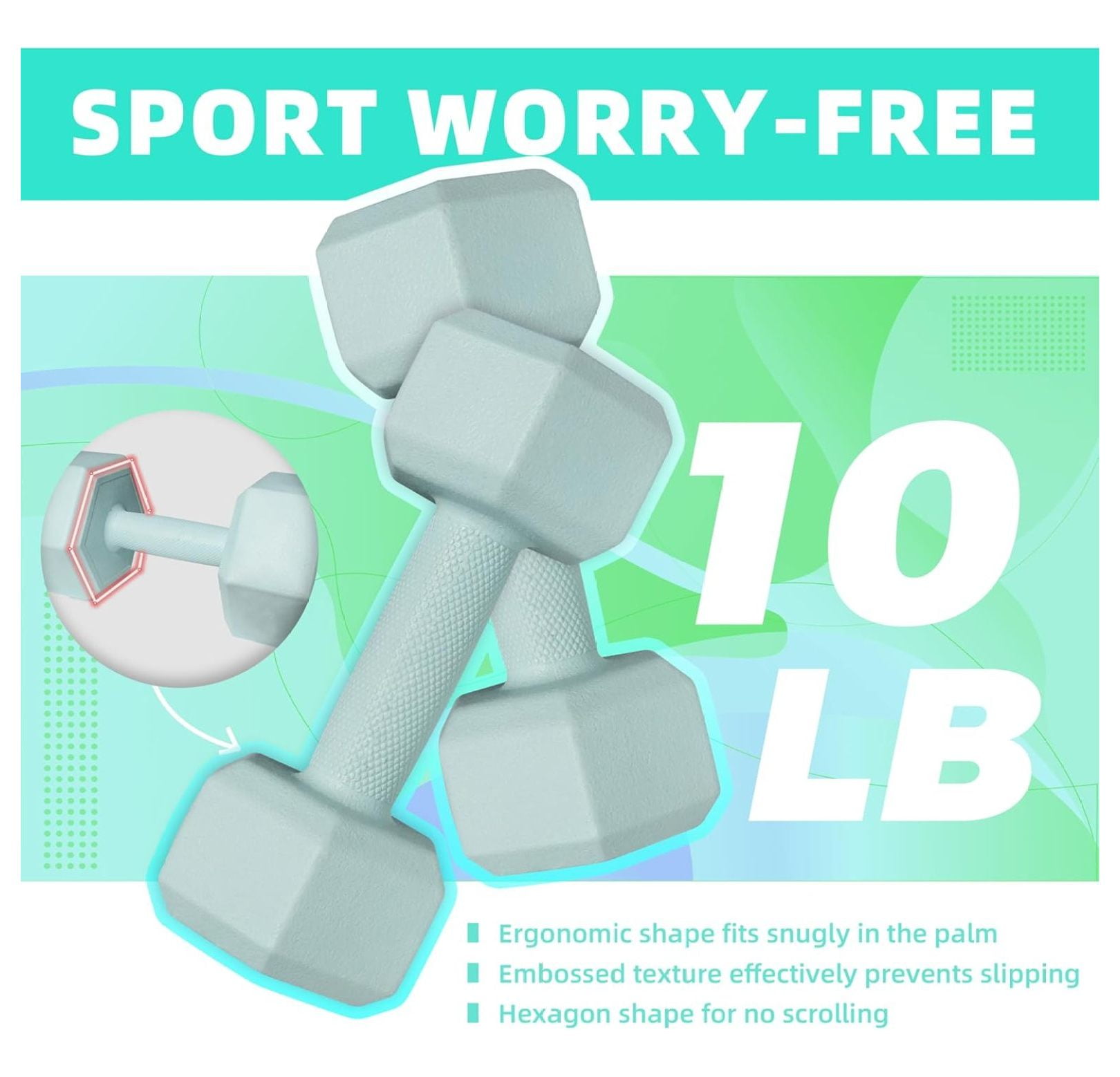 Dumbbell Hand Weight Sets 5/10/15/20/25/36lbs - 5 Colors - Exercise & Fitness Free Weights for Women & Men Home Gym Equipment Workouts Strength Training